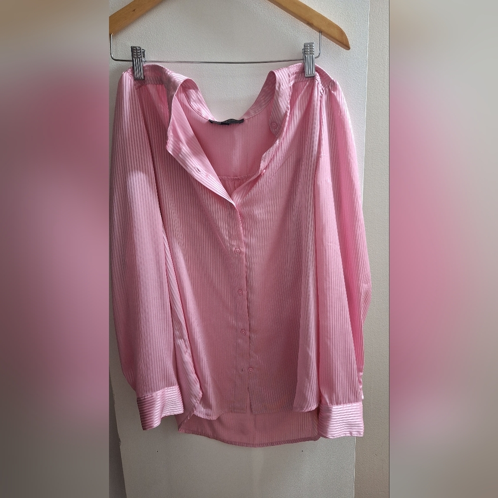 Banana Republic Pink Striped Blouse